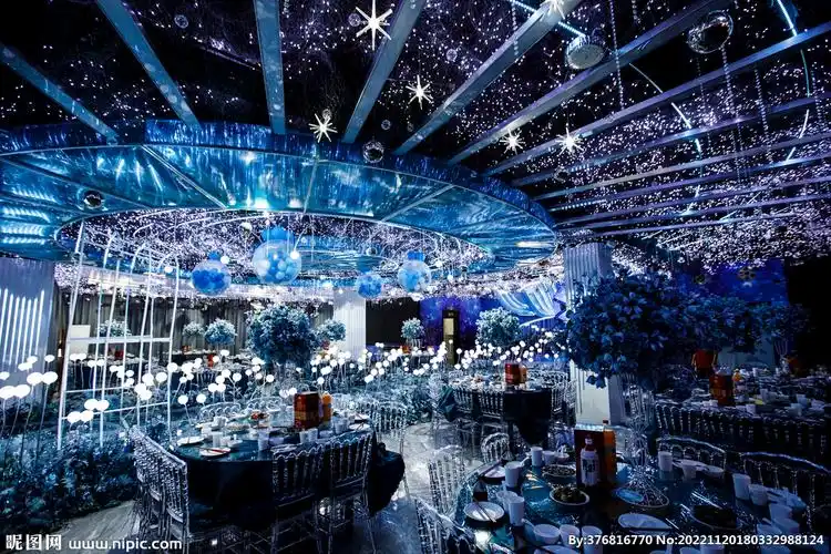 蓝色婚礼现场