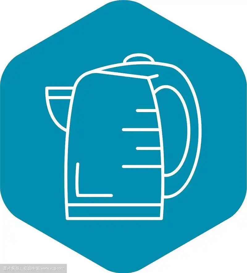 透明水壶图标轮廓风格