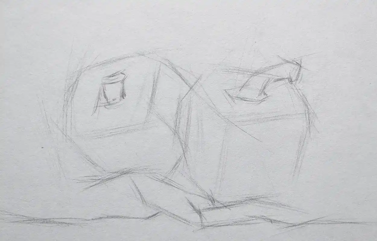 素描静物-青椒示范步骤#零基础学画画 #跟我一起学画画 #基 - 抖音