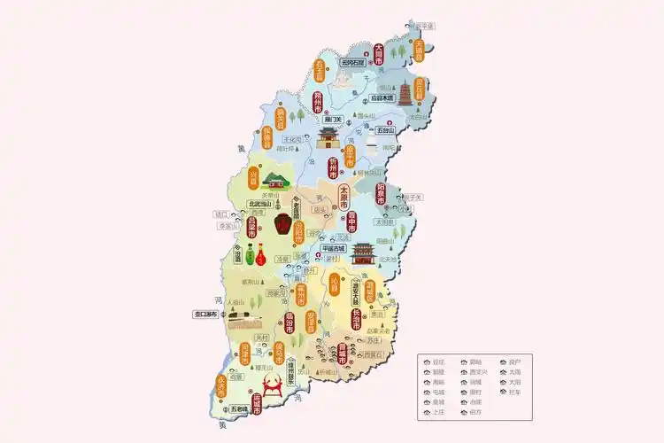 山西旅游景点分布图