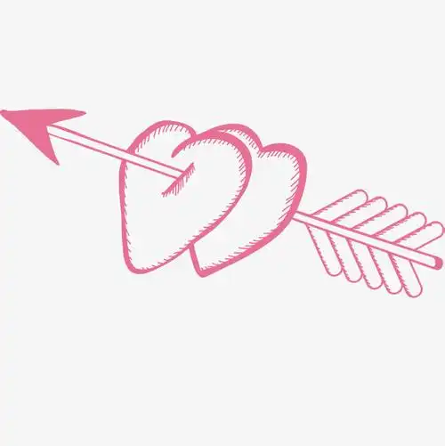 矢量图情人节手绘一箭穿心矢量图