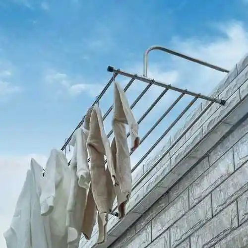 窗外晾衣架阳台晾晒神器窗户高层室外防盗窗台小型晒衣架