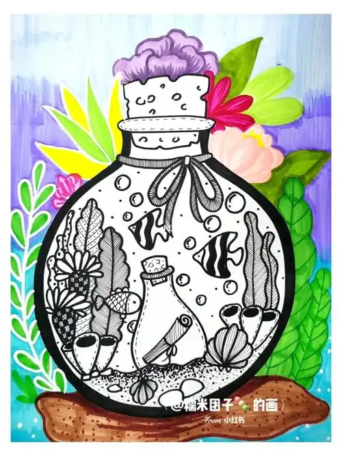 一起拍张照吧  #笔记灵感  #绘画  #画画  #美术  #创意线描  #旱底