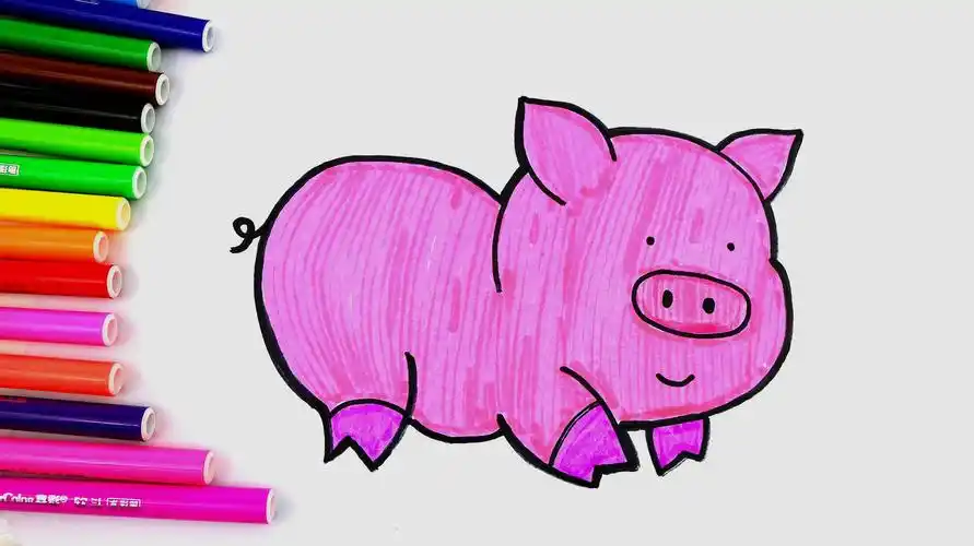 做适合宝宝学习的简笔画,萌萌哒小粉猪