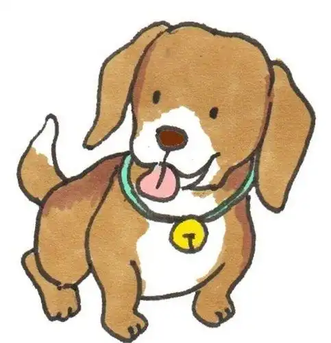 狗头像卡通彩色简笔画