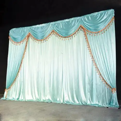新款背景纱幔婚庆道具中式婚礼布幔帷幔婚礼舞台装饰幕布场景布置