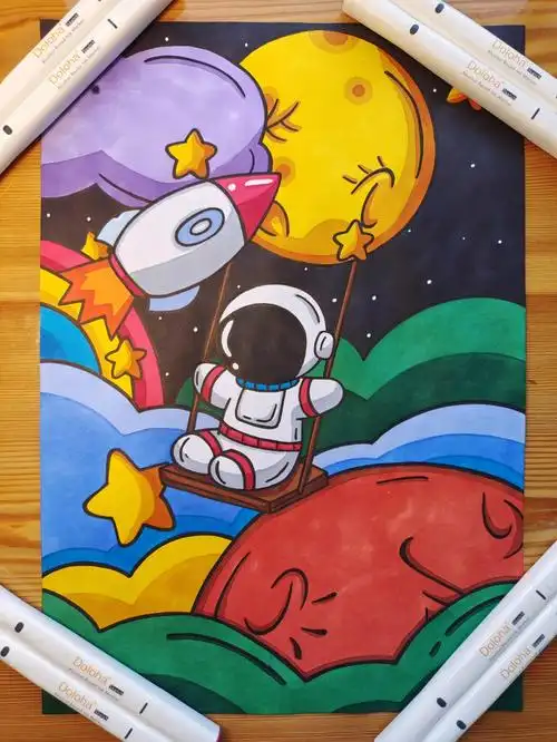 宇航员手绘(附原图)