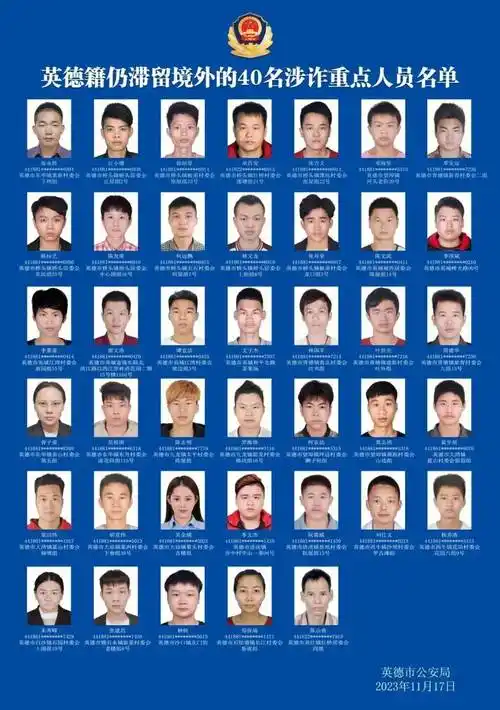 警方悬赏通缉电诈团伙重要成员!照片公布_人员_重点_英德市