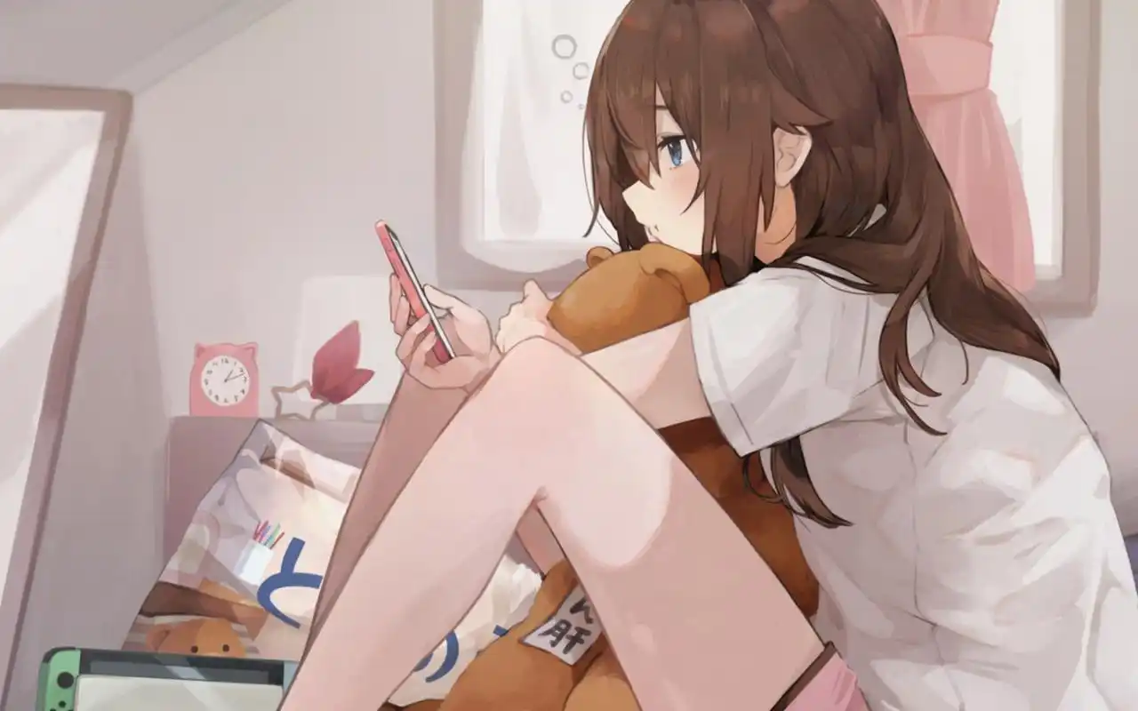 二次元性感黑丝美腿美女桌面壁纸