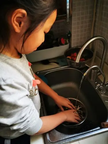 我能帮妈妈洗菜!分担家务!