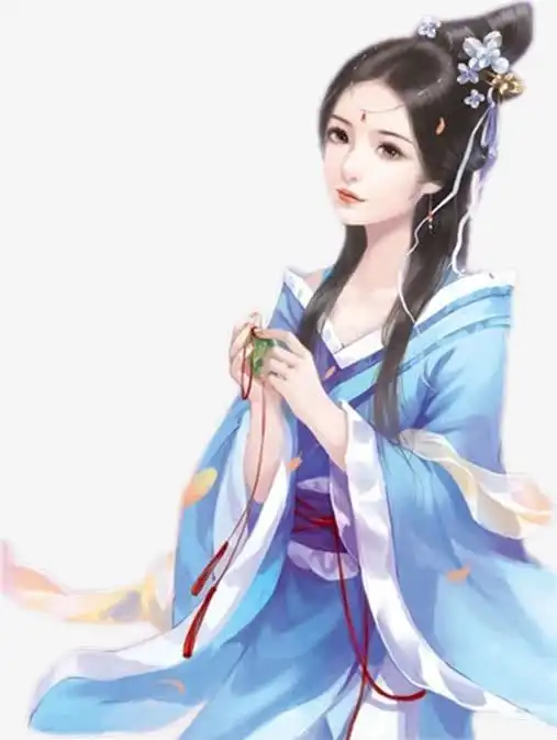 立绘古风蓝衣优雅美女