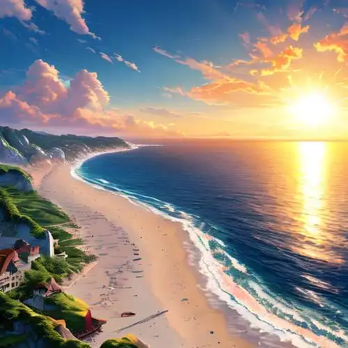 阳光明媚海边风景头像