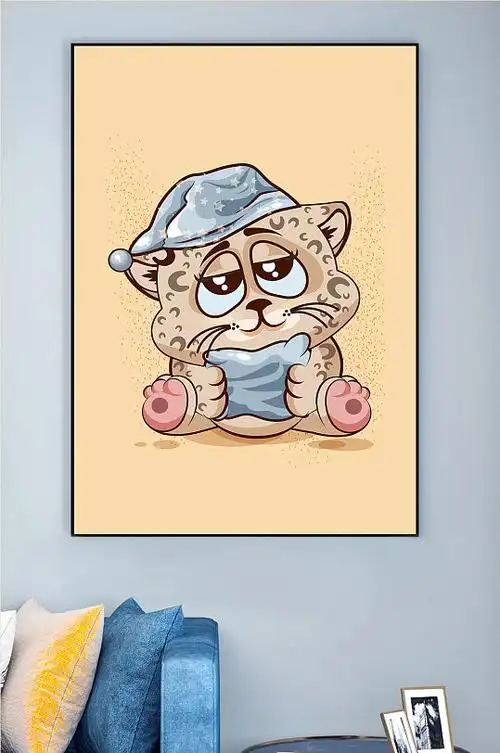 可爱动物插画装饰画