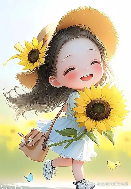 阳光下,小女孩手捧向阳光,笑容如一缕暖阳,温暖了全世界.