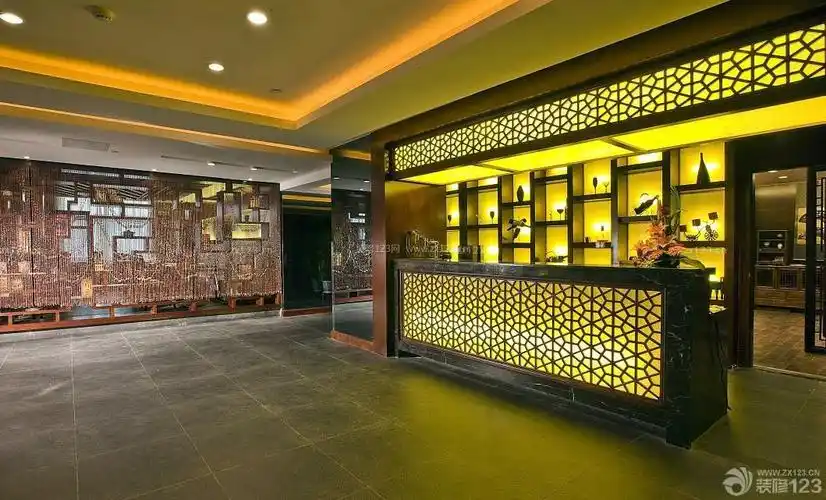 中式风格宾馆吧台装修效果图