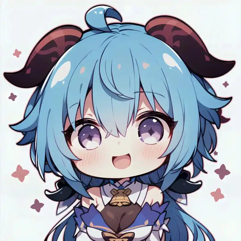 甘雨q版人物头像表情包～愿帝君保佑你,愿你的每个梦都踏实而香 - 抖