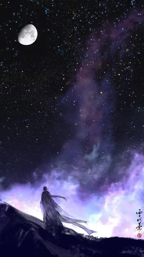 古风 古韵 中国风 星空 手帐素材 插画 手绘 彩绘 头像 壁纸