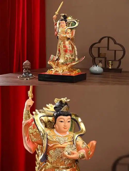 九天玄女神像神像踏凤九天圣母娘娘九天玄女家用供奉摆件树脂佛像12寸