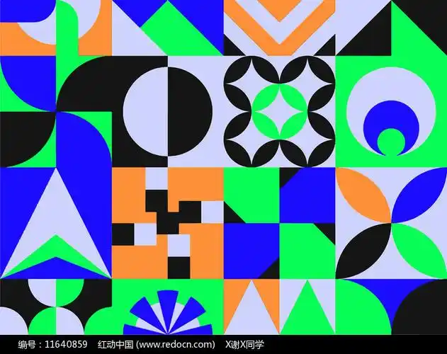 简单的色块拼接图案设计113ai