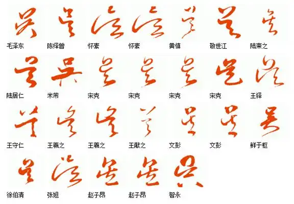 吴 字 草书写法