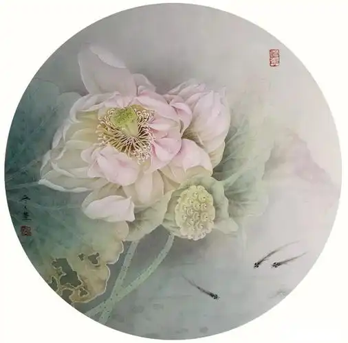 【教程】杨冬冬工笔并蒂莲《脉脉背语》绘制步骤