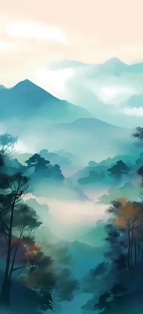 国风山水壁纸|浮云一别后,流水十年间