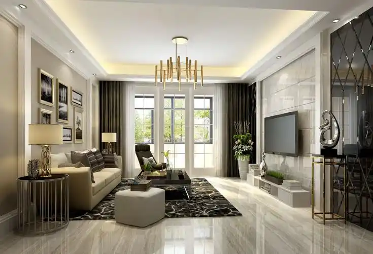 房子简约风格家居电视墙装修2021