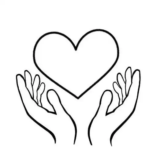 双手托起爱心简笔画