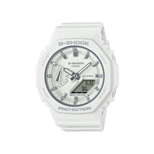 卡西欧g-shock白色电子表|unisex analog-digital white resin strap