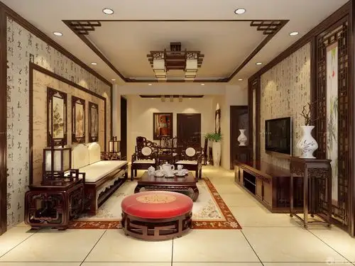 中式仿古装修家居客厅组合沙发效果图片大全