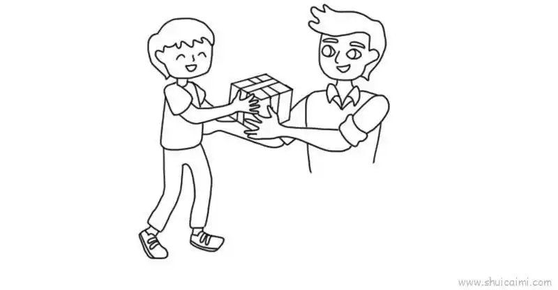 送父亲的礼物简笔画