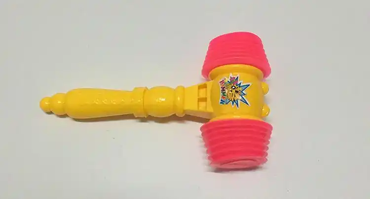 幼儿园教学塑料发声响锤bb气锤整蛊互动助威儿童敲打玩具锤子黄粉锤子