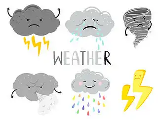 阴天卡通人物云