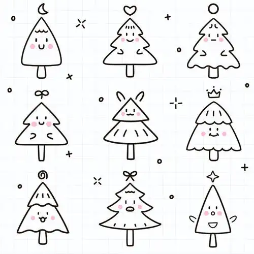 零基础新手也能画的超简单圣诞节树简笔画4