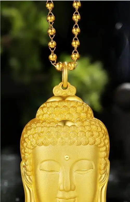 吊坠女男新款2022新年本命年黄金超大佛金项链 大款平安佛头吊坠(8