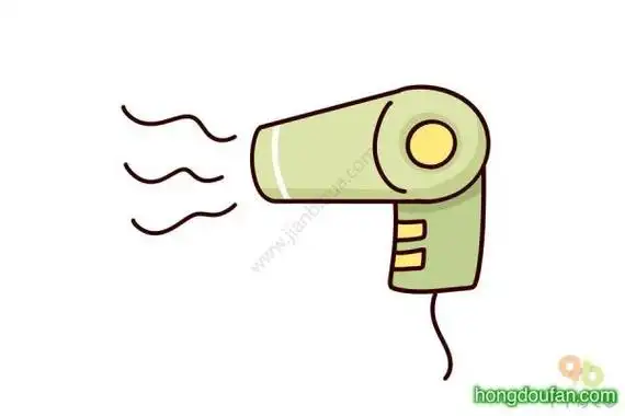 吹风机简笔画彩色