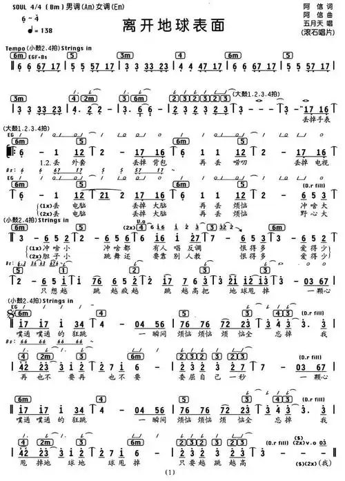 离开地球表面编配乐谱提示按f11切换浏览器全屏模式