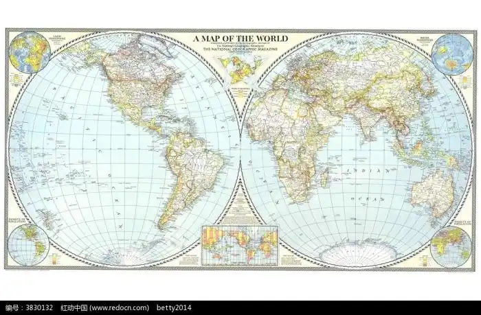 一张全球地图图片