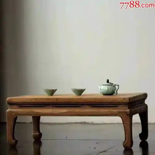清代榉木马蹄腿茶桌炕桌古玩古董木器家具博物馆陈设会所摆设收藏