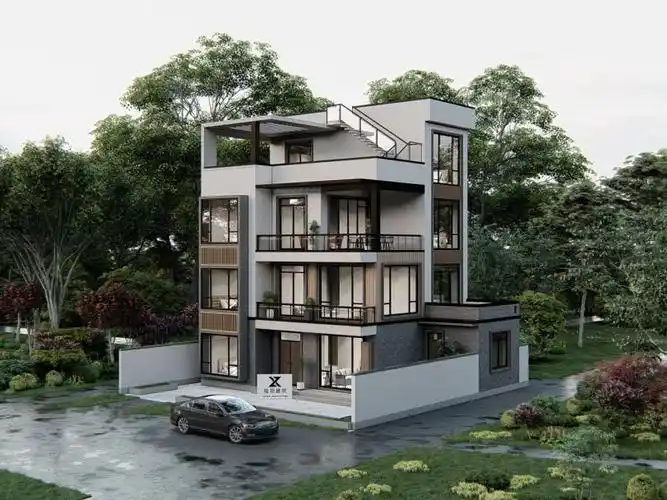 广东茂名丨三层半现代风自建别墅设计图