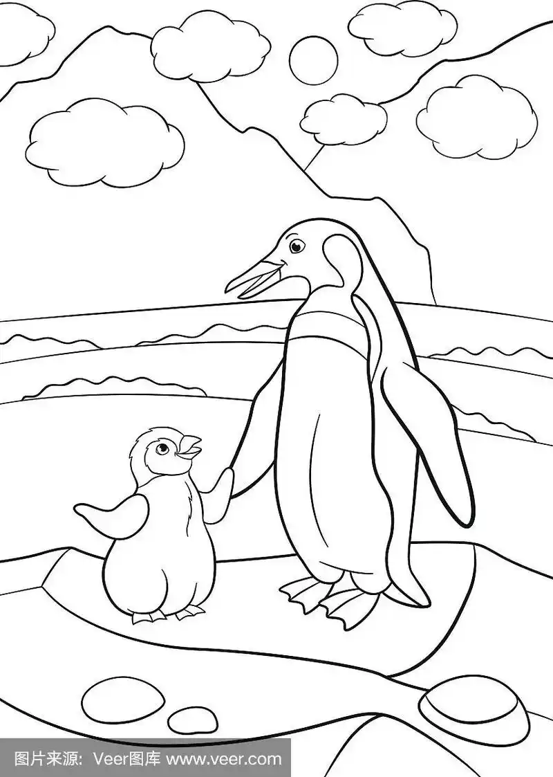 企鹅,书页,南极洲,垂直画幅,雪