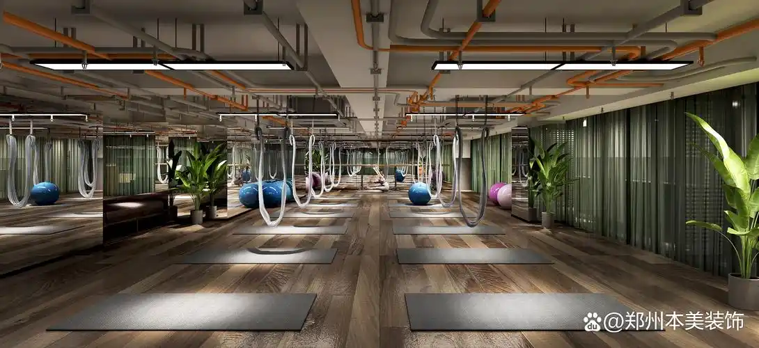郑州健身房装修设计公司|本美装饰|健身房装修设计效果图方案