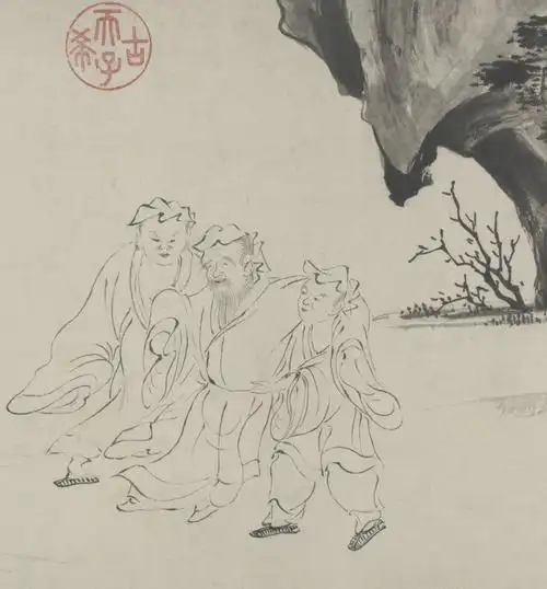 明 唐寅《临李公麟饮中八仙图》纸本白描,31.9×994.