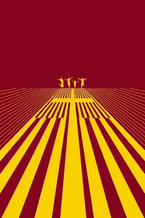 红色扁平化奔跑吧梦想励志海报背景