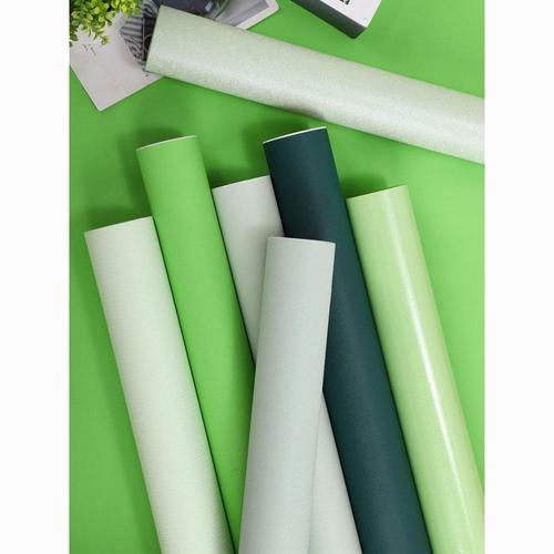 苹果绿深墨绿贴纸浅绿纯色壁纸墙贴即时贴幼儿园装饰绿色墙纸自粘