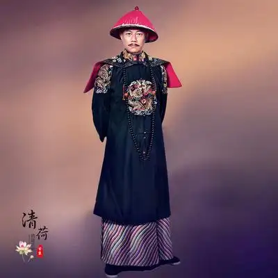 影视古装清朝大臣服清朝王爷服贝勒服官袍丞相重臣全绣花演出服装
