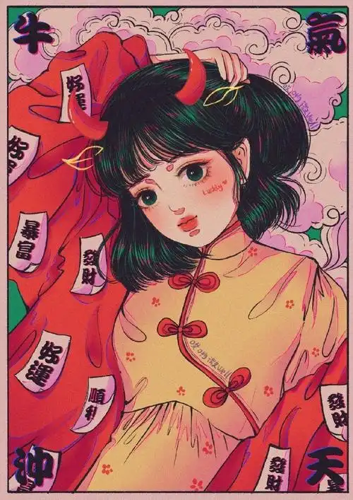 一组十二生肖少女版插画作品