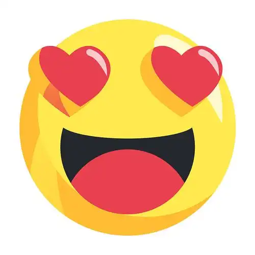 表情符号笑脸和红心的情人节