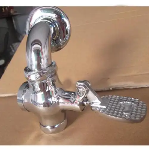 华尔杰 立式脚踏阀 h856 阀体1寸 带弯头 表面处理镀铬 全铜阀芯_华尔