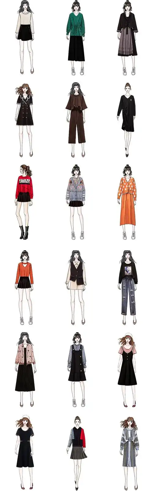 服装卡通人物手绘